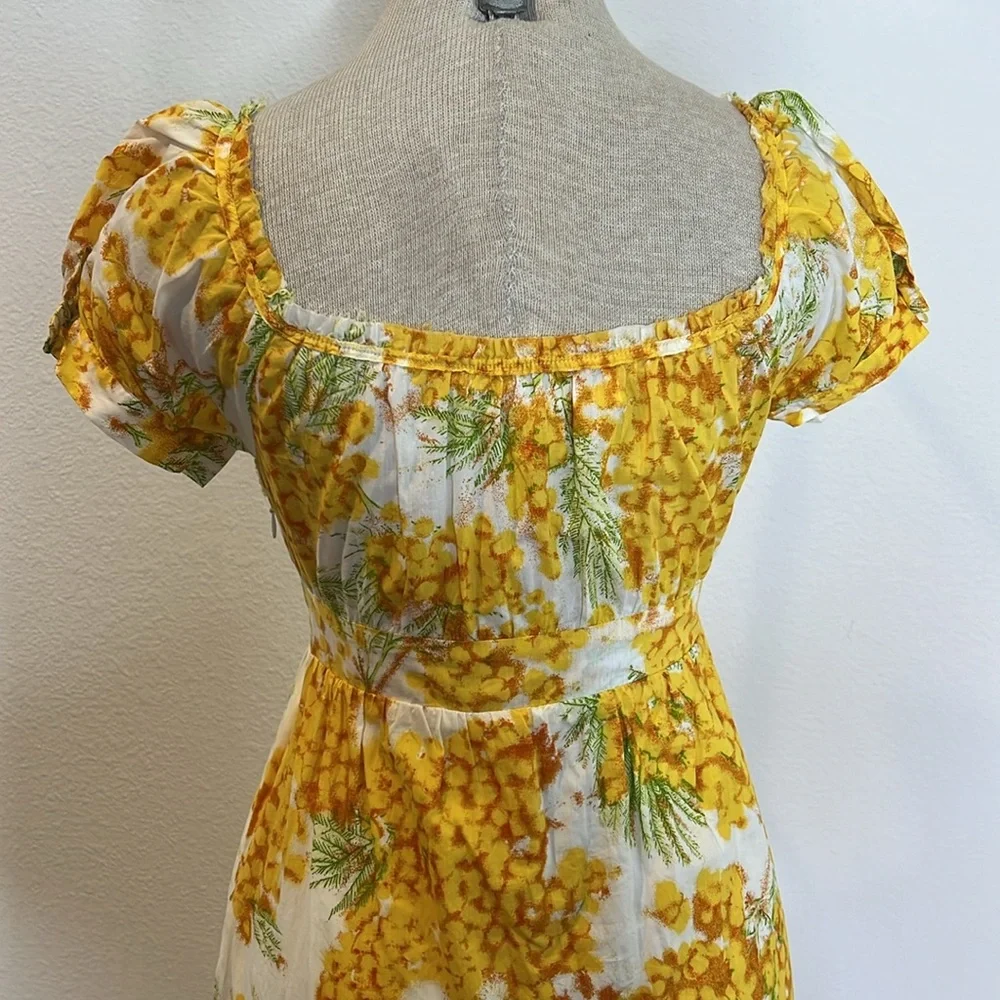 Diane Von Furstenberg Cotton Peasant Style Dress with Empire Waist - Picture 4 of 5